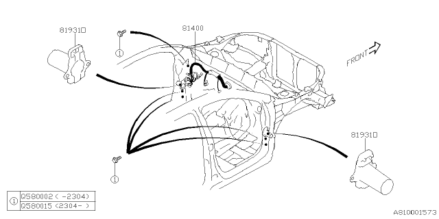 2022 Subaru Ascent 4 Cyl 2.4L Limited 8-Passenger w/Eyesight Wiring Harness - Main Diagram 3