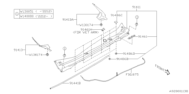 2023 Subaru WRX COWL Panel Sd LH Diagram for 91423FL011