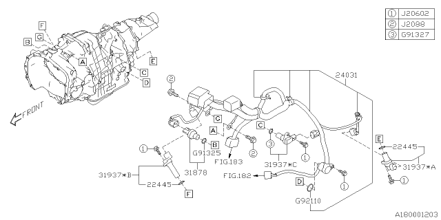 2023 Subaru Ascent 4 Cyl 2.4L Premium 7-Passenger w/Eyesight Shift Control Diagram 2