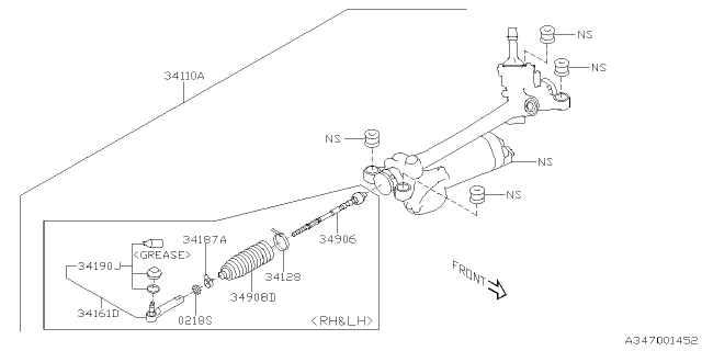 2024 Subaru Impreza Power Steering Gear Box EPS Diagram for 34110FN095