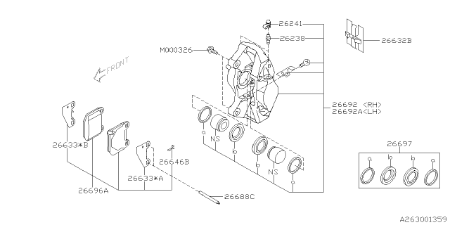 2021 Subaru WRX 4 Cyl 2.0L 6MT Limited Rear Brake Diagram 2