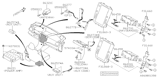 2022 Subaru Ascent 4 Cyl 2.4L Base w/Eyesight Audio Parts - Radio Diagram 3