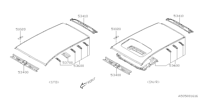 2022 Subaru Impreza 4 Cyl 2.0L 5MT Wagon Body Panel Diagram 11