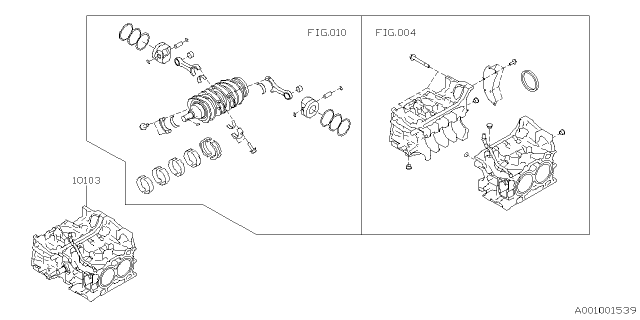 2022 Subaru WRX SHORT BLOCK ENG AY Diagram for 10103AD110