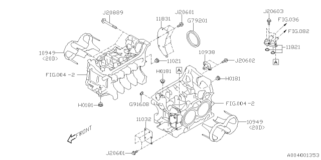 2025 Subaru Impreza 4 Cyl 2.0L Eyesight Cylinder Block Diagram 2