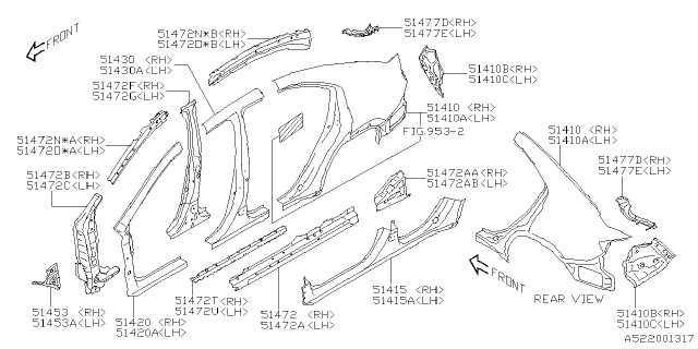 2023 Subaru WRX 4 Cyl 2.4L 6MT Base Side Panel Diagram 3