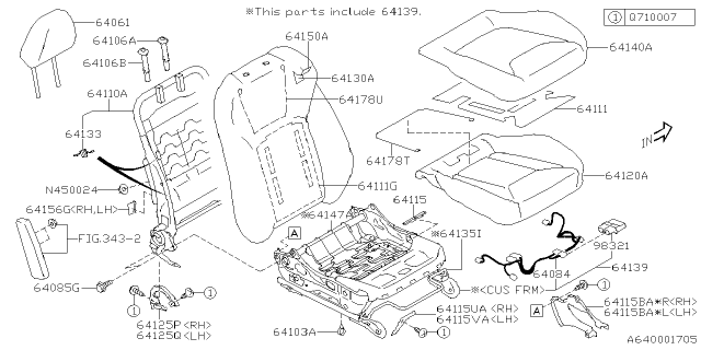 2023 Subaru Impreza 4 Cyl 2.0L 5MT Sedan Front Seat Diagram 2