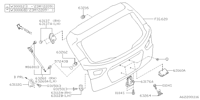 2023 Subaru Crosstrek STAY ASSY R G RH Diagram for 63269FL001