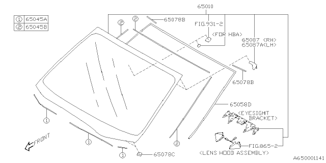 2022 Subaru WRX WSHLD GL ASSY NA Diagram for 65009VC120