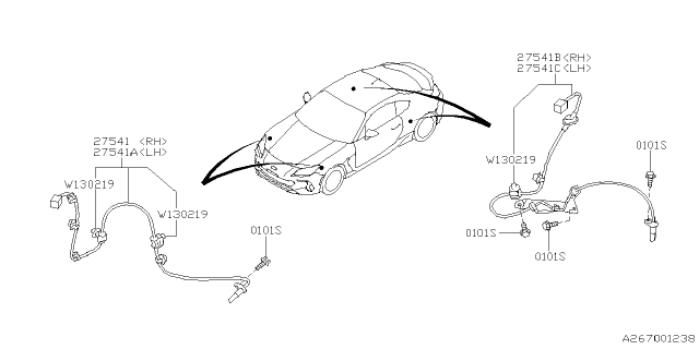 2022 Subaru BRZ SENSOR SUB AY FT RH Diagram for 27540CC000