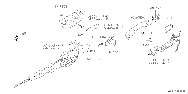 2024 Subaru WRX LATCH&ACT AY DR RLH Diagram for 61035VC011