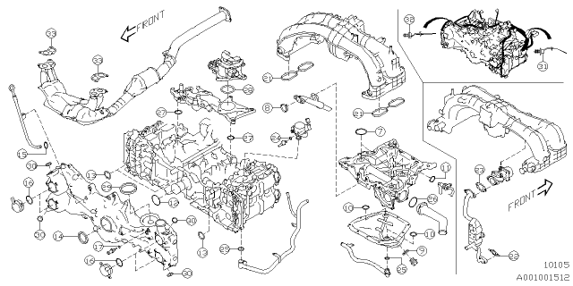 2023 Subaru Crosstrek 4 Cyl 2.5L CVT Sport w/Eyesight Engine Assembly Diagram 3