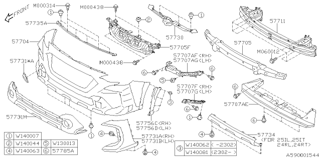 2023 Subaru Outback SEALING BUMPER F Diagram for 57735AN020