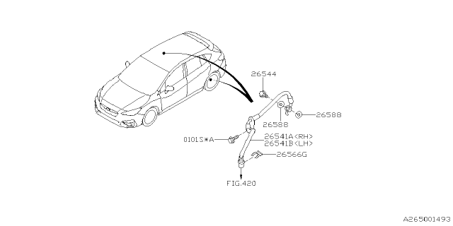 2023 Subaru Impreza BRAKE HOSE R LH Diagram for 26541FL150