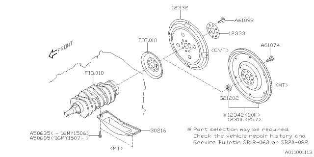 2021 Subaru WRX FLYWHEEL AY-FLEX Diagram for 12342AA171