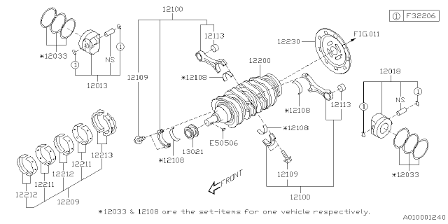 2023 Subaru Impreza BRG SET-CONN ROD Diagram for 12108AB131