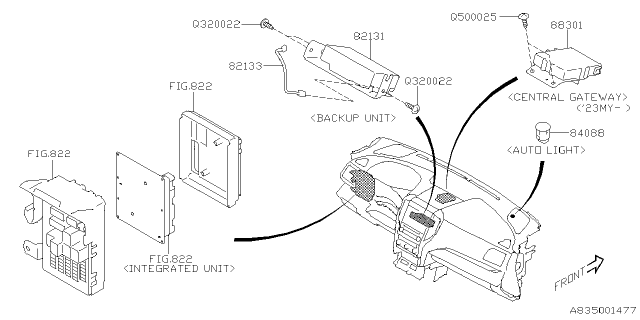 2022 Subaru Ascent 4 Cyl 2.4L Limited 8-Passenger w/Eyesight Electrical Parts - Body Diagram 2