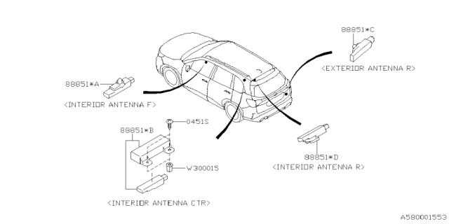 2025 Subaru Forester 4 Cyl 2.5L Sport Base Key Kit & Key Lock Diagram 4