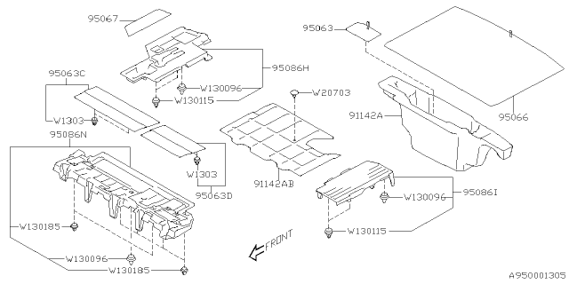 2025 Subaru Forester 4 Cyl 2.5L Hybrid Touring Mat Diagram 2
