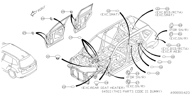2024 Subaru Forester 4 Cyl 2.5L Premium w/Eyesight Base Plug Diagram 3
