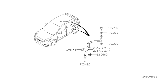2024 Subaru Impreza BRAKE HOSE R RH Diagram for 26541FN001