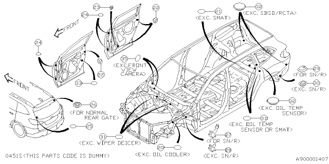 2025 Subaru Ascent 4 Cyl 2.4L Limited 7-Passenger w/Eyesight Plug Diagram 3