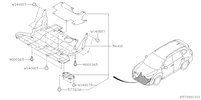 2022 Subaru Forester UNDER COVER COM F Diagram for 56410SJ050