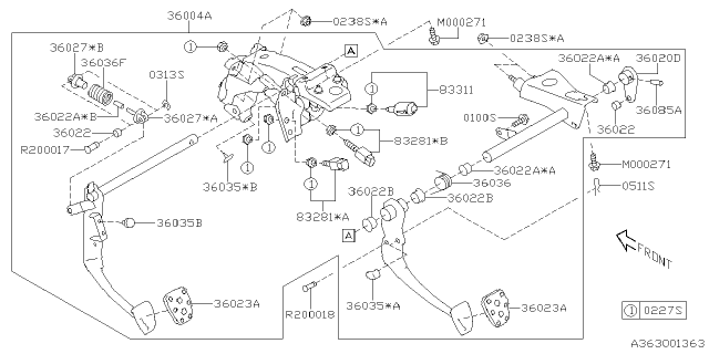2025 Subaru BRZ PEDAL ASSY LH MT LMS Diagram for 36009CC010