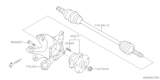 2025 Subaru WRX 4 Cyl 2.4L 6MT Premium A w/Eyesight Rear Axle Diagram 2
