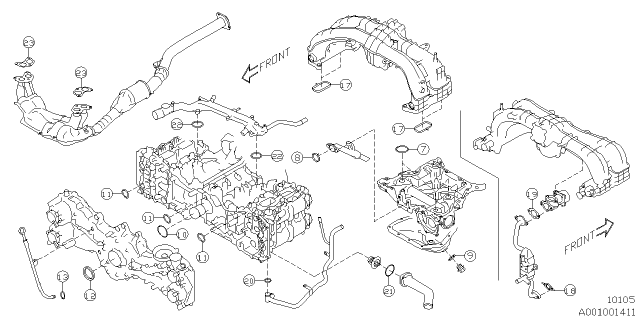 2023 Subaru Crosstrek 4 Cyl 2.0L CVT Eyesight Engine Assembly Diagram 3