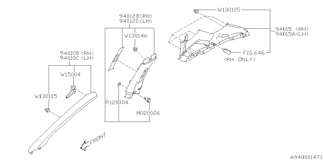 2023 Subaru Impreza 4 Cyl 2.0L 5MT Wagon Inner Trim Diagram 4