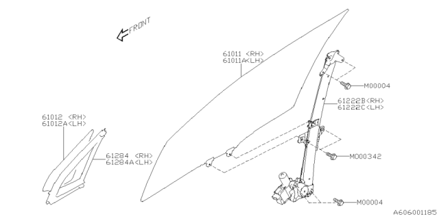2025 Subaru Forester REG & MOT ASSY F RH Diagram for 61041SL000