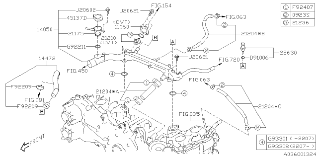 2022 Subaru Impreza THERMO & GSKT AY Diagram for 21210AA191