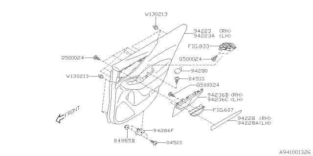 2025 Subaru Outback 4 Cyl 2.5L Base Door Trim Diagram 2