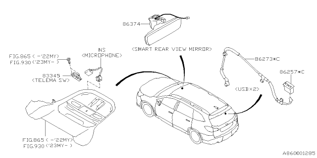2024 Subaru Ascent 4 Cyl 2.4L Touring w/Eyesight Audio Parts - Radio Diagram 4