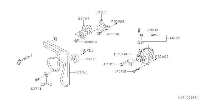2024 Subaru Forester 4 Cyl 2.5L Limited w/Eyesight Alternator Diagram 3