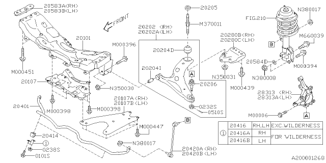 2022 Subaru Forester ARM ASSY F LH Diagram for 20202FL051