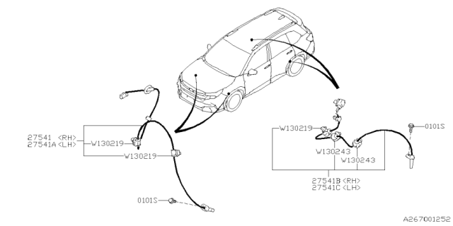2025 Subaru Forester SEN SUB AY FT RH Diagram for 27540SL000