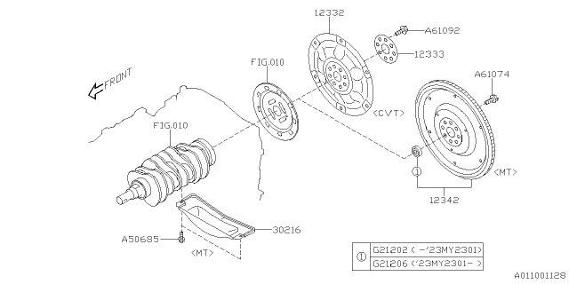 2023 Subaru Crosstrek FLYWHEEL AY-FLEX Diagram for 12342AA111