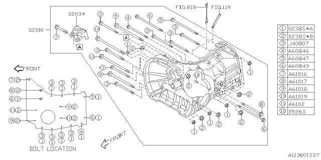 2022 Subaru Impreza 4 Cyl 2.0L 5MT Wagon Manual Transmission Case Diagram 2