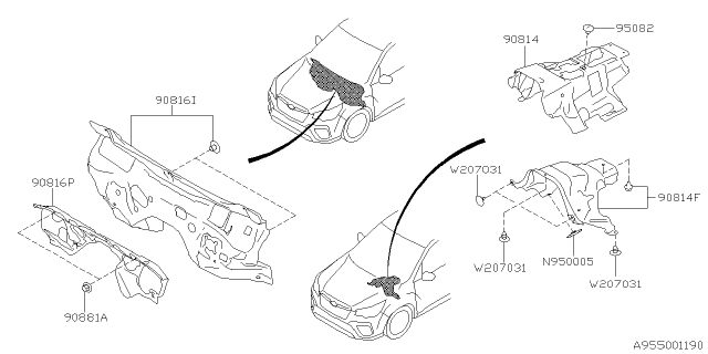 2024 Subaru Forester 4 Cyl 2.5L Eyesight Floor Insulator Diagram 2