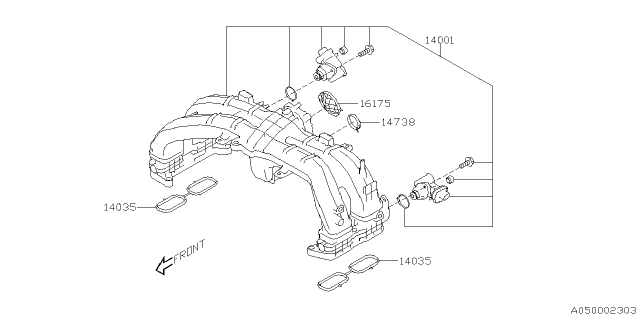 2022 Subaru Crosstrek 4 Cyl 2.5L CVT Limited w/Eyesight Intake Manifold Diagram 4