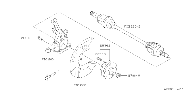 2025 Subaru Impreza 4 Cyl 2.5L RS w/Eyesight Front Axle Diagram 2