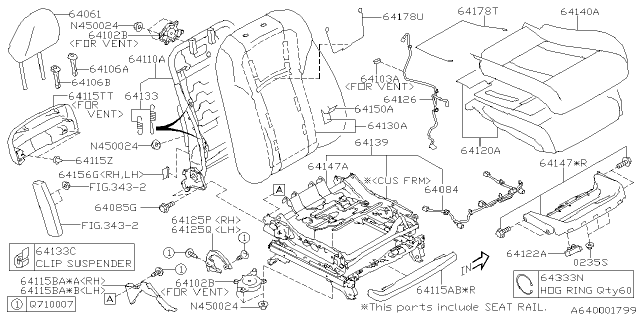 2024 Subaru Outback ST COVER ASSY B RFRH Diagram for 64150AN32AVI
