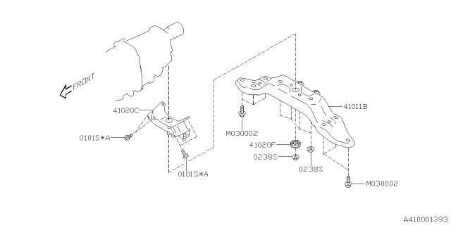 2023 Subaru Crosstrek 4 Cyl 2.0L CVT Premium w/Eyesight Engine Mounting Diagram 2