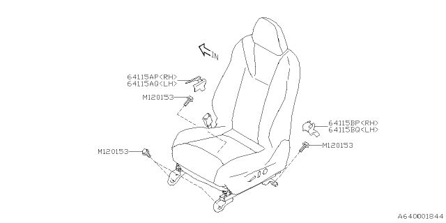 2024 Subaru WRX 4 Cyl 2.4L 6MT Base w/Eyesight Front Seat Diagram 3