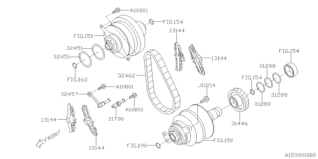 2022 Subaru Crosstrek 4 Cyl 2.0L CVT Eyesight Pulley Set Diagram 2