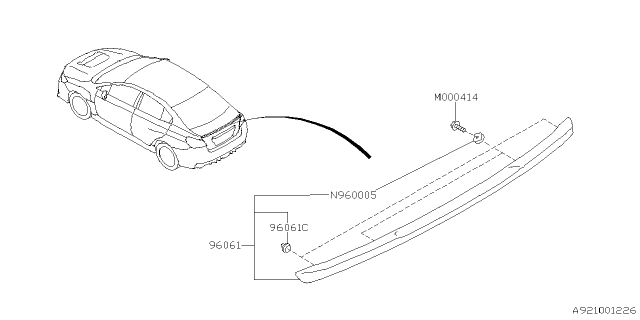 2021 Subaru WRX STI 4 Cyl 2.5L Turbo 6MT Limited Spoiler Diagram 2
