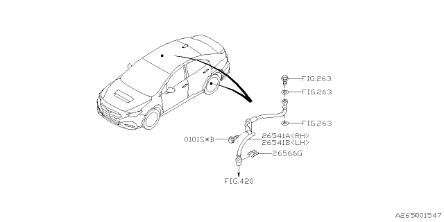 2025 Subaru Forester BRAKE HOSE R LH Diagram for 26541VC070
