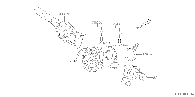 2025 Subaru Crosstrek SWITCH WIPER Diagram for 83114FN000